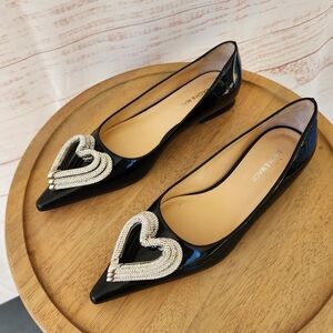 MACH & MACH Crystal Triple Heart Flats